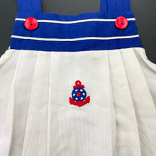 Load image into Gallery viewer, Girls Mothercare, vintage lightweight nautical dress, GUC, size 0-1, L: 40cm