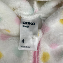 Load image into Gallery viewer, Girls Anko, soft fleece all-in-one pyjamas, EUC, size 4,  