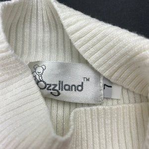 Girls Ozziland, ribbed stretchy long sleeve top, FUC, size 7,  