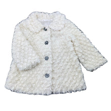 Load image into Gallery viewer, Girls Origami, cream faux fur jacket / coat, L: 41cm, GUC, size 2,  