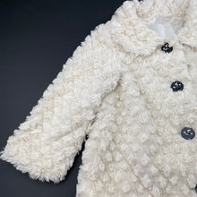 Load image into Gallery viewer, Girls Origami, cream faux fur jacket / coat, L: 41cm, GUC, size 2,  