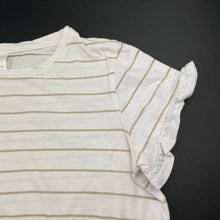 Load image into Gallery viewer, Girls Target, white &amp; gold stripe tie front top, EUC, size 9,  