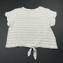 Load image into Gallery viewer, Girls Target, white &amp; gold stripe tie front top, EUC, size 9,  