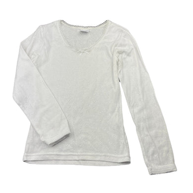 Girls Mango, white long sleeve pyjama top, FUC, size 10,  