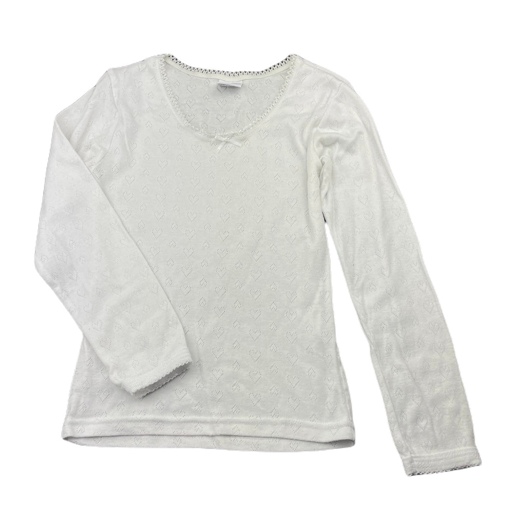 Girls Mango, white long sleeve pyjama top, FUC, size 10,  