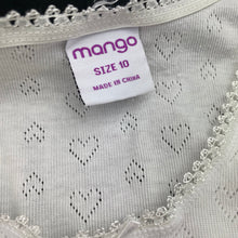 Load image into Gallery viewer, Girls Mango, white long sleeve pyjama top, FUC, size 10,  