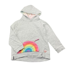 Load image into Gallery viewer, Girls Target, grey cotton hoodie sweater, rainbow, FUC, size 5,  