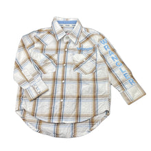 Load image into Gallery viewer, Boys Wrangler, checked cotton long sleeve shirt, marks back left cuff, FUC, size 2,  