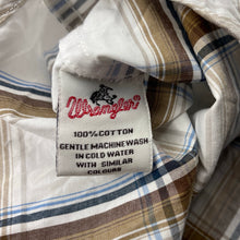 Load image into Gallery viewer, Boys Wrangler, checked cotton long sleeve shirt, marks back left cuff, FUC, size 2,  