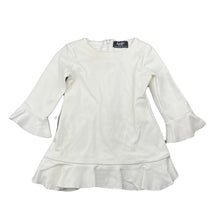 Load image into Gallery viewer, Girls Bardot Junior, white stretchy long sleeve dress, light marks, FUC, size 1, L: 38cm