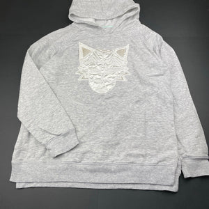 unisex Target, grey marle cotton hoodie sweater, wolf, GUC, size 16,  