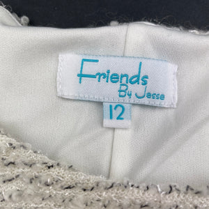 Girls Friends by Jesse, lined boucle short sleeve dress, GUC, size 12, L: 71cm