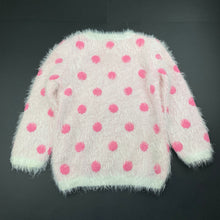 Load image into Gallery viewer, Girls Target, fluffy stretchy sweater / jumper, discolouration left sleeve, FUC, size 5,  