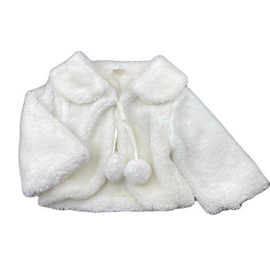Girls Princess, white fleece jacket / coat, FUC, size 4,  