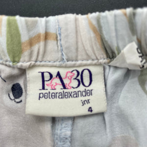 Girls Peter Alexander, lightweight cotton pyjama shorts, koalas, FUC, size 4,  