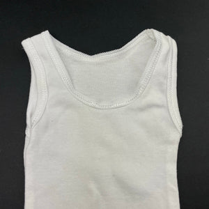 unisex Anko, white cotton singlet top, EUC, size 0000,  