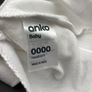 unisex Anko, white cotton singlet top, EUC, size 0000,  
