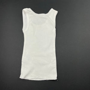unisex Anko, white cotton singlet top, EUC, size 0000,  