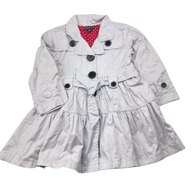 Girls Pumpkin Patch, grey cotton jacket / coat, L: 46cm, EUC, size 2,  
