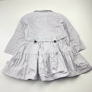 Girls Pumpkin Patch, grey cotton jacket / coat, L: 46cm, EUC, size 2,  