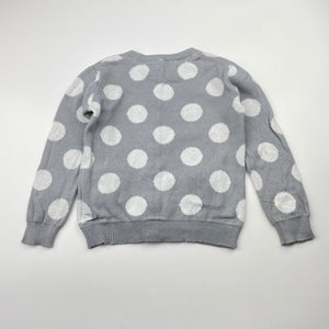 Girls Lily & Dan, grey knitted cotton cardigan, marks back right sleeve, FUC, size 3,  