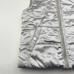 Girls Junior Zone, silver fleece lined hooded vest/jacket, FUC, size 10,  