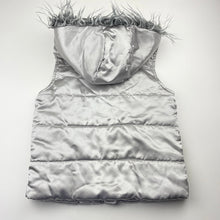 Load image into Gallery viewer, Girls Junior Zone, silver fleece lined hooded vest/jacket, FUC, size 10,  