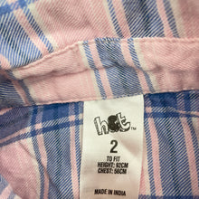 Load image into Gallery viewer, Girls H&amp;T, pink &amp; blue check cotton shirt, FUC, size 2,  
