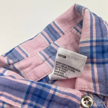 Load image into Gallery viewer, Girls H&amp;T, pink &amp; blue check cotton shirt, FUC, size 2,  