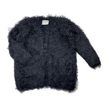 Load image into Gallery viewer, Girls Emerson, black &amp; silver fluffy cardigan, GUC, size 2,  