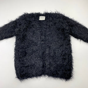 Girls Emerson, black & silver fluffy cardigan, GUC, size 2,  