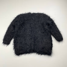 Load image into Gallery viewer, Girls Emerson, black &amp; silver fluffy cardigan, GUC, size 2,  