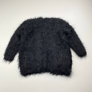 Girls Emerson, black & silver fluffy cardigan, GUC, size 2,  