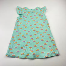 Load image into Gallery viewer, Girls Target, cotton casual dress, rainbows, FUC, size 1, L: 43cm