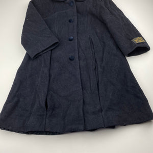 Girls REPORTER NEWS, navy wool & cashmere jacket / coat, L: 60cm, GUC, size 3,  