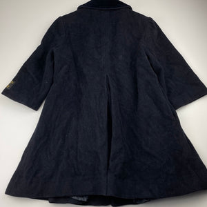 Girls REPORTER NEWS, navy wool & cashmere jacket / coat, L: 60cm, GUC, size 3,  