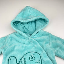 Load image into Gallery viewer, unisex Baby Berry, soft fleece hooded coverall / romper, GUC, size 00,  