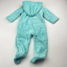 Load image into Gallery viewer, unisex Baby Berry, soft fleece hooded coverall / romper, GUC, size 00,  