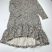 Load image into Gallery viewer, Girls Cotton On, leopard print cotton long sleeve dress, GUC, size 6, L: 56cm at front