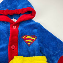 Load image into Gallery viewer, Boys DC Comics, Superman fleece dressing gown/bath robe, EUC, size 0,  