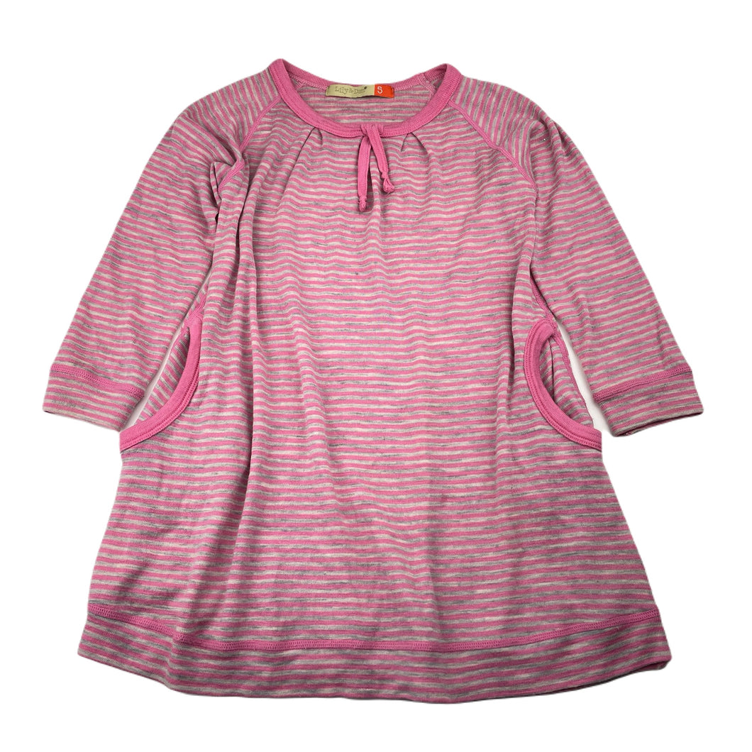 Girls Lily & Dan, merino wool lightweight knit dress, EUC, size 5, L: 54cm