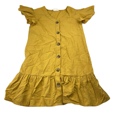 Girls Cotton On, mustard cotton dress, EUC, size 6, L: 59cm