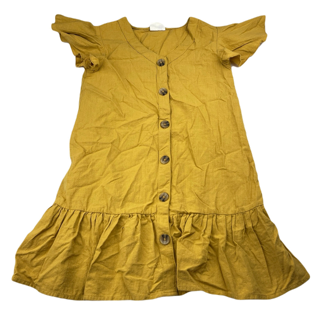 Girls Cotton On, mustard cotton dress, EUC, size 6, L: 59cm