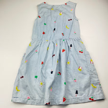 Load image into Gallery viewer, Girls Cotton On, chambray cotton summer dress, FUC, size 6, L: 62cm