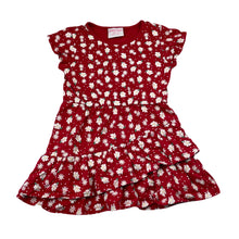 Load image into Gallery viewer, Girls Mango, red floral cotton dress, EUC, size 4, L: 48cm