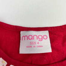 Load image into Gallery viewer, Girls Mango, red floral cotton dress, EUC, size 4, L: 48cm