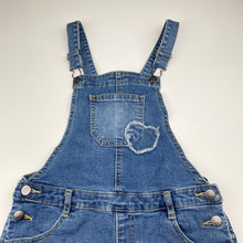 Load image into Gallery viewer, Girls Milkshake, stretch denim overalls / shortalls, GUC, size 8,  