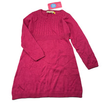 Load image into Gallery viewer, Girls Lily &amp; Dan, pink knitted cotton long sleeve dress, NEW, size 4, L: 50cm