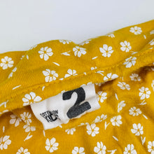 Load image into Gallery viewer, Girls Cotton On, yellow floral cotton long sleeve dress, EUC, size 2, L: 42cm at front