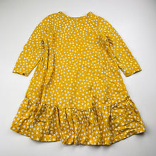 Load image into Gallery viewer, Girls Cotton On, yellow floral cotton long sleeve dress, EUC, size 2, L: 42cm at front